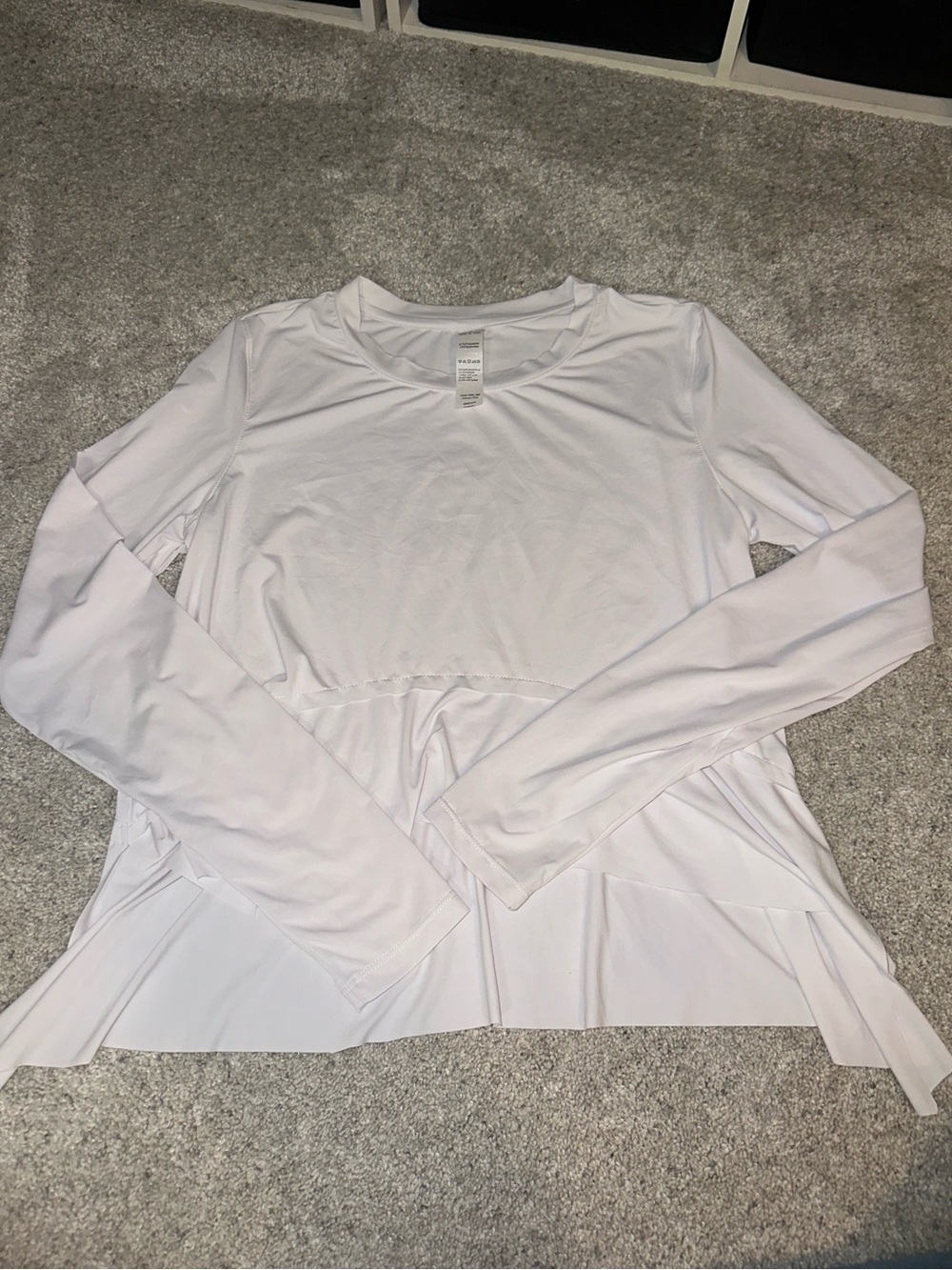 White Long-Sleeve Women’s Athletic Top - size small